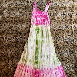 hippie tie dye maxi dress